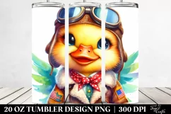 Vibrant Watercolor Smiling Cute Duckling Tumbler | 20 Oz Product Image 2