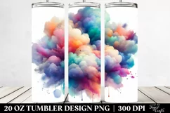 Colorful Watercolor Cloud Sticker Tumbler | 20 Oz Tumbler Product Image 2