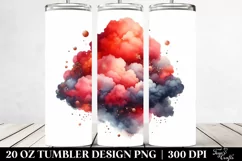 Colorful Redish Watercolor Cloud | 20 Oz Tumbler Product Image 2
