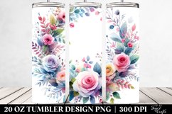 Abstract Colorfull Whreath Pink Roses Tumbler | 20 Oz Product Image 2