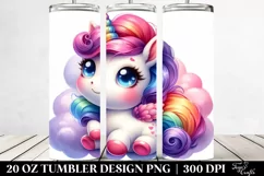 Vibrant Baby Unicorn | 20 oz Tumbler Product Image 2