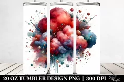 Colorful Redish Watercolor Cloud | 20 Oz Tumbler Product Image 2