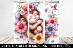 Colorful Baby Monkey Sleeping | 20 Oz Tumbler Product Image 2