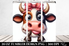 Crazy Funny Cow Portrait Bow | 20 Oz Tumbler Product Image 2
