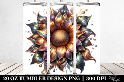 Shiny Sunflower Watercolor Tumbler Product Image 2