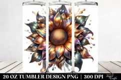 Shiny Sunflower Watercolor Tumbler Product Image 2