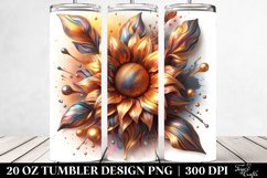 Shiny Sunflower Watercolor Tumbler Product Image 2