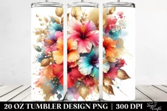 Colorfull Hibiscus Splash | 20 Oz Tumbler Product Image 2