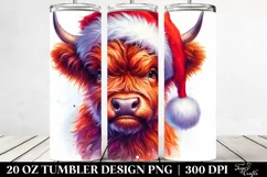 Highland Cow with Santa Clipart Product Image 2