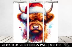 Highland Cow with Santa Clipart Product Image 2