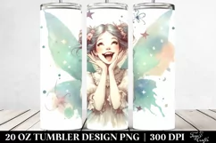 Washed Excited Fairy Clipart, High-Res 20 Oz Tumbler Product Image 2