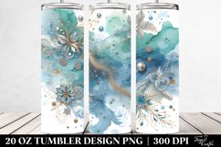 Cyan Watercolor Silver Foil | 20 Oz Tumbler Product Image 2
