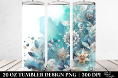 Cyan Watercolor Silver Foil | 20 Oz Tumbler Product Image 2