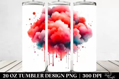 Colorful Redish Watercolor Cloud | 20 Oz Tumbler Product Image 2