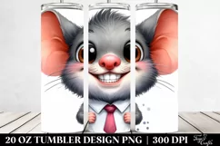 Funny Baby Mouse with Tie Clipart, High-Res 20 Oz Tumbler Product Image 2