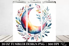 Vibrant Moon with Foliage Clipart, High-Res 20 Oz Tumbler Product Image 2