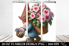 Gnome Flower Basket Painting Tumbler Product Image 2