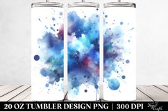 Colorful Blueis Watercolor Splash Stains | 20 Oz Tumbler Product Image 2
