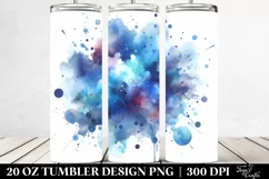 Colorful Blueis Watercolor Splash Stains | 20 Oz Tumbler Product Image 2