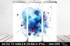 Colorful Blueis Watercolor Splash Stains | 20 Oz Tumbler Product Image 2