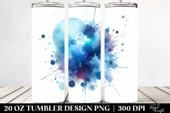 Colorful Blueis Watercolor Splash Stains | 20 Oz Tumbler Product Image 2