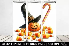 Watercolor Halloween Funny Clipart with Candy Corn, 20 Oz Product Image 2