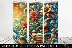 Colorful Background of Magic Plants and Snowflakes | 20 oz Product Image 2