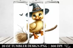Funny Duck Witch Broom | 20 Oz Tumbler Product Image 2