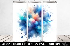 Colorful Blueis Watercolor Splash Stains | 20 Oz Tumbler Product Image 2