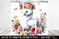 Colorful Swan Flower Crown | 20 oz Tumbler Product Image 2