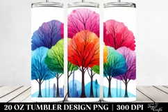 Colorful Vibrant Rainbow Trees | 20 oz Tumbler Product Image 2