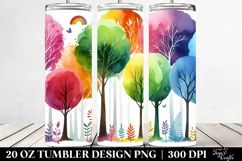 Colorful Vibrant Rainbow Trees | 20 oz Tumbler Product Image 2