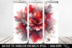 Colorful Redish Watercolor Particles Silver Foil | 20 Oz Product Image 2