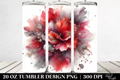 Colorful Redish Watercolor Particles Silver Foil | 20 Oz Product Image 2