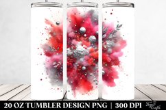 Colorful Redish Watercolor Particles Silver Foil | 20 Oz Product Image 2