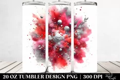 Colorful Redish Watercolor Particles Silver Foil | 20 Oz Product Image 2