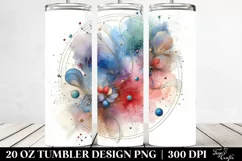 Colorful Watercolor Background Metalic Insertions | 20 Oz Product Image 2