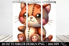 Vibrant Plush Cat Sewed Tumbler Product Image 2