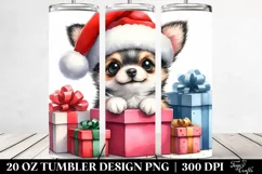 Cute Expressive Chihuahua with Santa Hat PNG Product Image 2