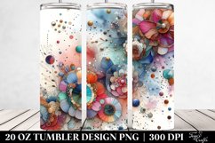 Colorful Watercolor Metalic Insertions | 20 Oz Tumbler Product Image 2