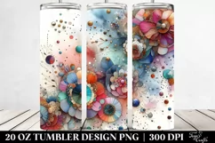 Colorful Watercolor Metalic Insertions | 20 Oz Tumbler Product Image 2