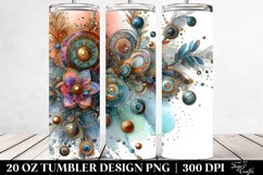Colorful Watercolor Metalic Insertions | 20 Oz Tumbler Product Image 2