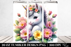 Watercolor Baby Unicorn and Primrose | 20 Oz Tumbler Product Image 2