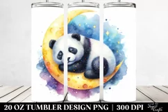 Colorful Sleeping Panda on the Moon | 20 Oz Tumbler Product Image 2