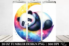 Colorful Sleeping Panda on the Moon | 20 Oz Tumbler Product Image 2