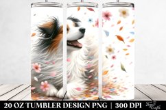 Watercolor Pastel Dog Tumbling Spring Petals | 20 Oz Tumbler Product Image 2