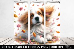 Watercolor Pastel Dog Tumbling Spring Petals | 20 Oz Tumbler Product Image 2