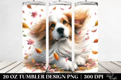 Watercolor Pastel Dog Tumbling Spring Petals | 20 Oz Tumbler Product Image 2