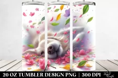 Watercolor Pastel Dog Tumbling Spring Petals | 20 Oz Tumbler Product Image 2