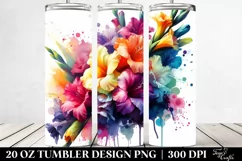 Vibrant Abstract Gladiolus Bouquet | 20 Oz Tumbler Product Image 2